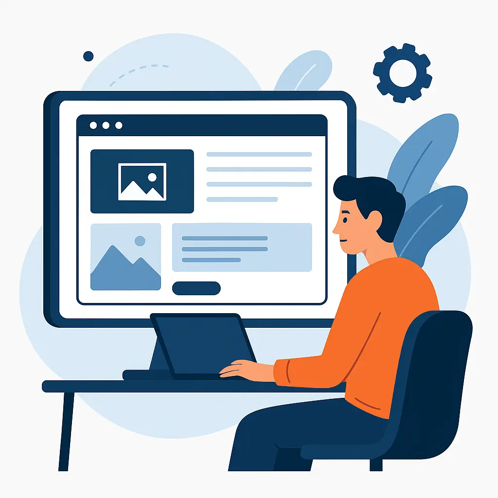 hombre creando páginas web en colombia