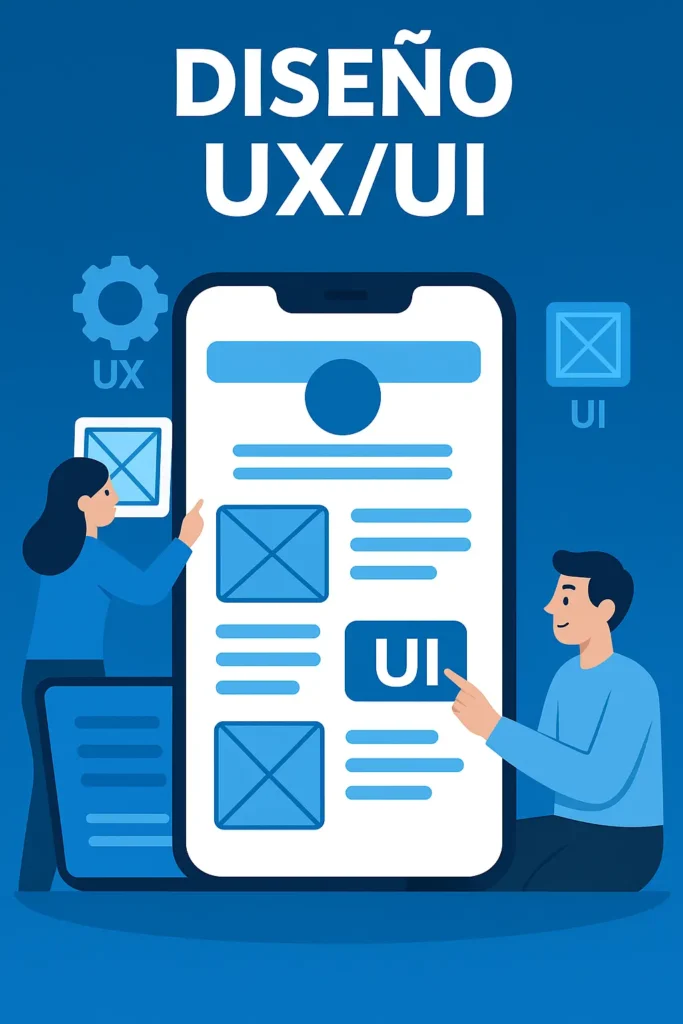 Personas viendo un celular con diseño web ux ui creada por nuestra agencia de diseño web colombia